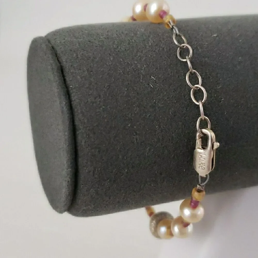 Luxe Glass Bead & Faux Pearl  7